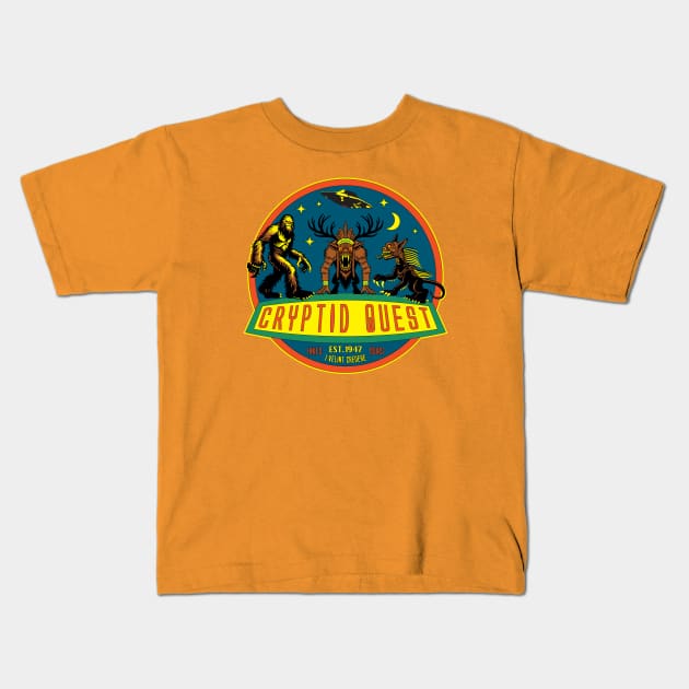 Cryptid Quest Kids T-Shirt by PeregrinusCreative
